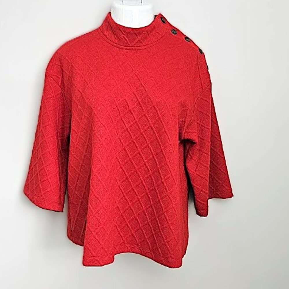 Anthropologie Sunday in Brooklyn Mollie Red Quilted Boxy Pullover Top XL